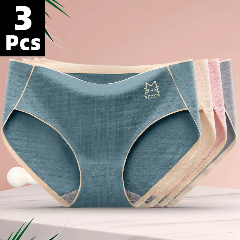 Women's Underpants Soft Cotton Panties Girls Solid Briefs M-XXL Striped Panty Sexy Lingerie Female Underwear Panties