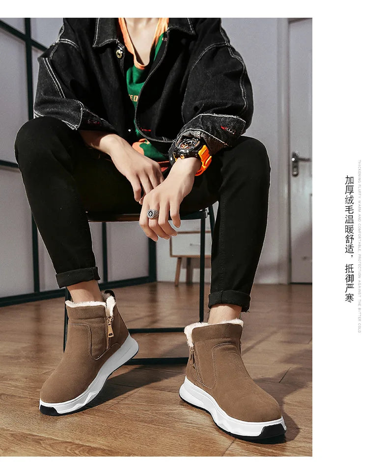 New winter men's shoes plus velvet warm cotton shoes Northeast thick-soled snow boots men's bread thick cotton boots H651