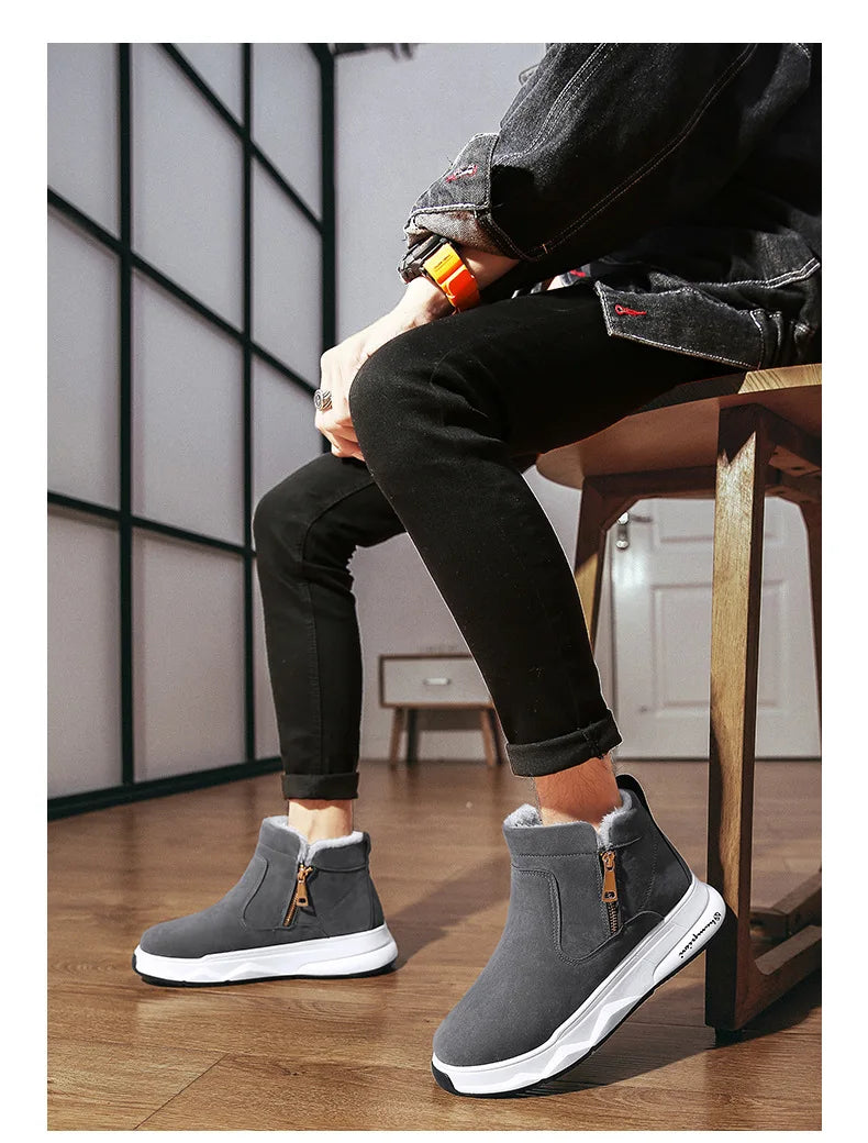 New winter men's shoes plus velvet warm cotton shoes Northeast thick-soled snow boots men's bread thick cotton boots H651