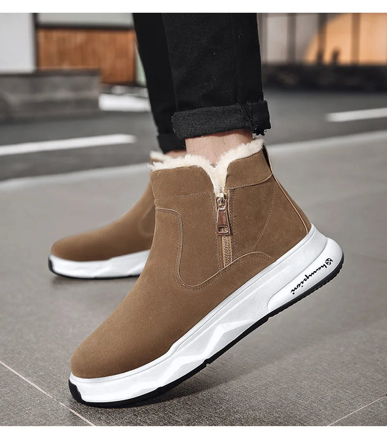 New winter men's shoes plus velvet warm cotton shoes Northeast thick-soled snow boots men's bread thick cotton boots H651