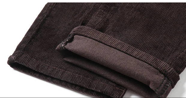 NoEnName_Null Autumn Winter Men`s Thick Warm Corduroy Pants Fleece Trousers Male Casual Business Style Long Jeans Men