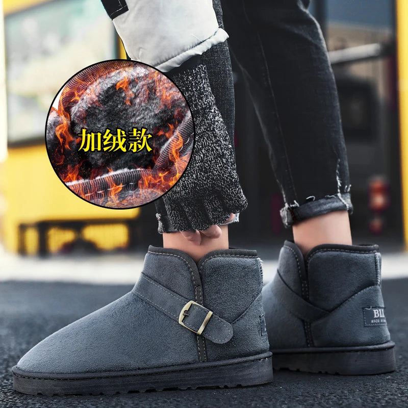 CEOXEAGLE Genuine Leather Snow Boots Women Winter Warm Fur Ladies buckle Platform Wedge Fashion Men's Ankle Boot Female Casual Shoes 35-47