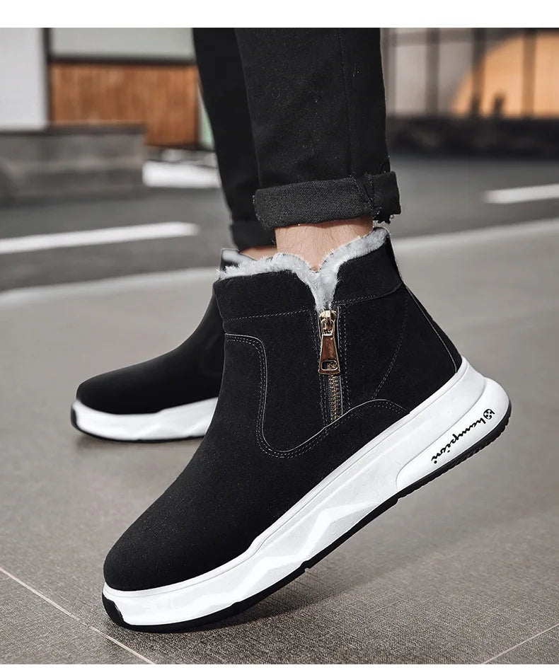 New winter men's shoes plus velvet warm cotton shoes Northeast thick-soled snow boots men's bread thick cotton boots H651