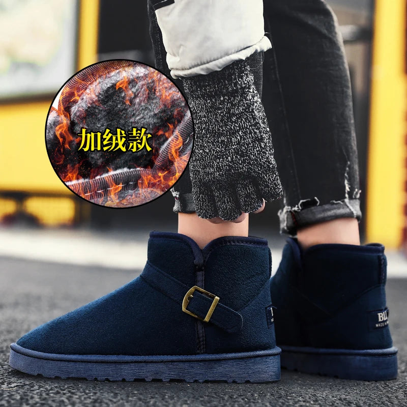 CEOXEAGLE Genuine Leather Snow Boots Women Winter Warm Fur Ladies buckle Platform Wedge Fashion Men's Ankle Boot Female Casual Shoes 35-47