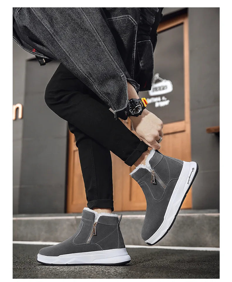 New winter men's shoes plus velvet warm cotton shoes Northeast thick-soled snow boots men's bread thick cotton boots H651