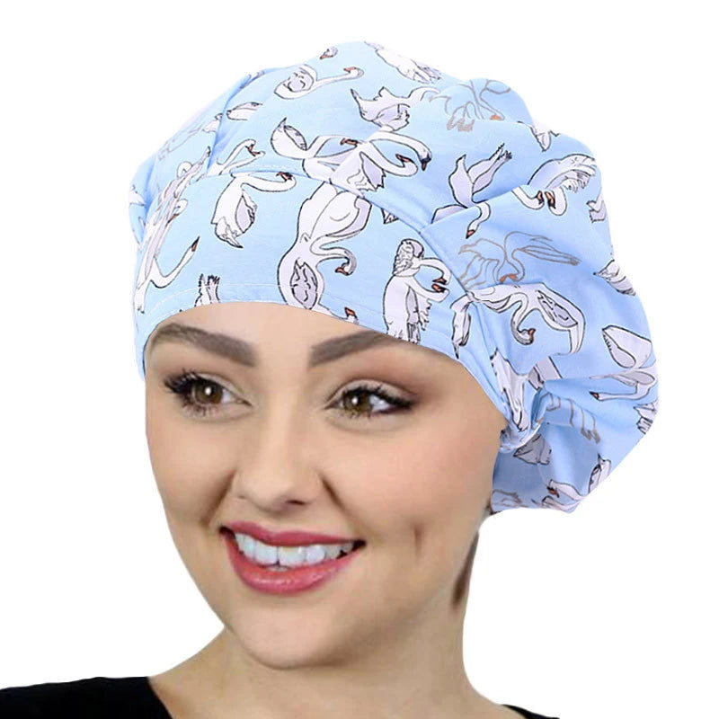 Women Patterned Cotton Scrub Cap for Beautician and Cooking Chef.