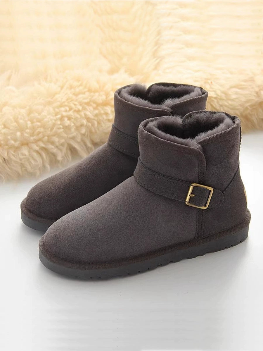 Australian Sheep Fur Snow Boots Men's Genuine Leather Non Slip Thickened Pure Wool Winter Heattech Northeast plus Size Cotton Shoes