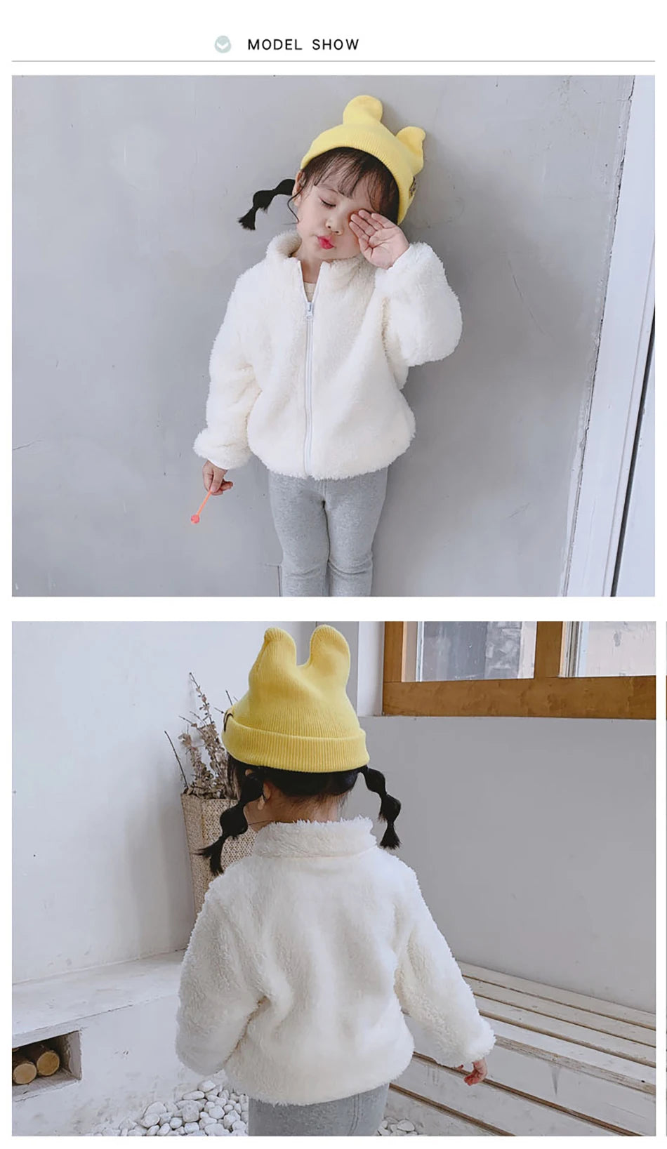 Cozy Unisex Plush Fleece Coat for Kids-Warm & Soft Layering Essential for Outdoor Play, Ages 4-6Y.