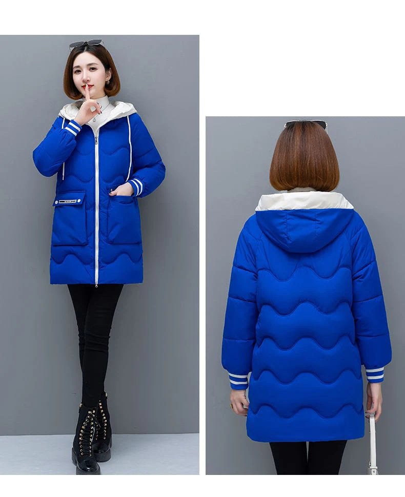 Women's Long Hooded Thicken Cotton Parka-Winter Down Puffer Coat 2024.