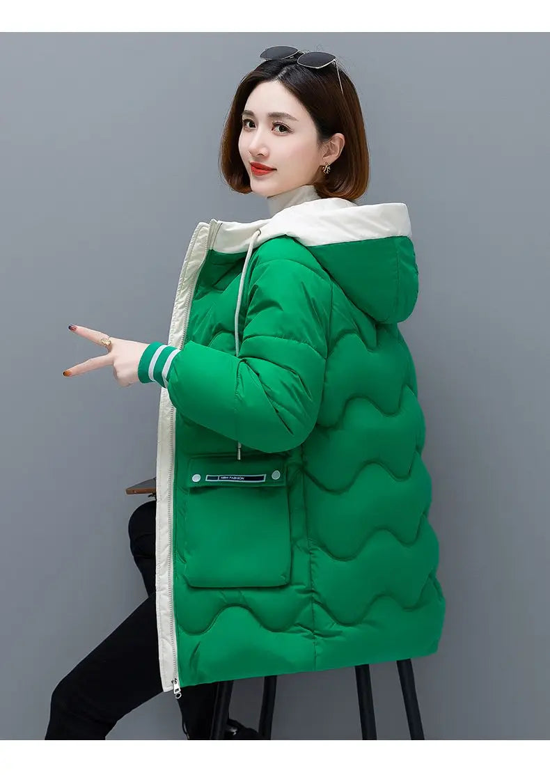 Women's Long Hooded Thicken Cotton Parka-Winter Down Puffer Coat 2024.