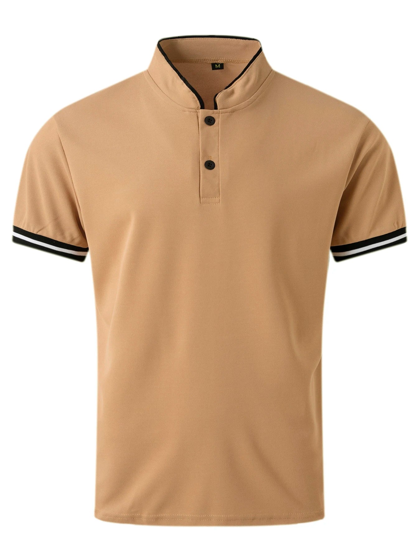 Summer New Men's Casual Short-Sleeved Stand Collar Polo Shirt.