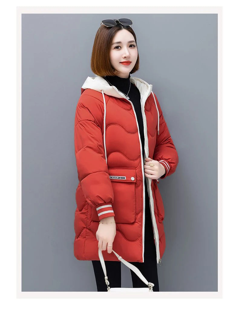 Women's Long Hooded Thicken Cotton Parka-Winter Down Puffer Coat 2024.