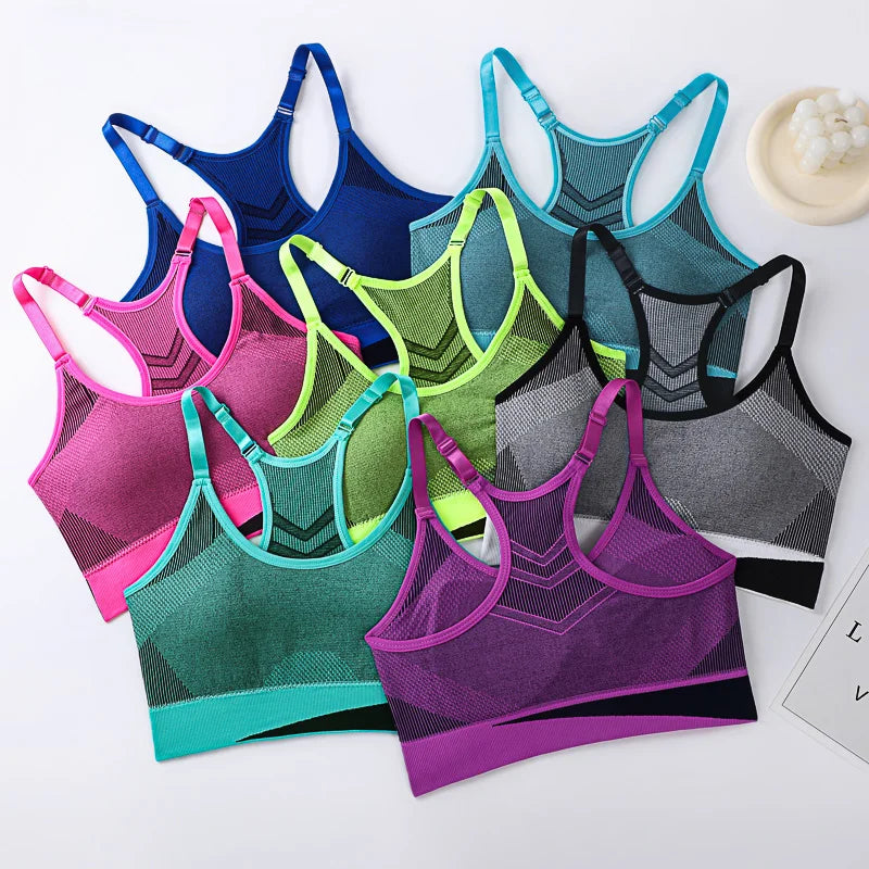 NoEnName_Null Women's Shockproof Padded Sports Bra-Ultimate Comfort & Breathability for Gym, Running, and Yoga.