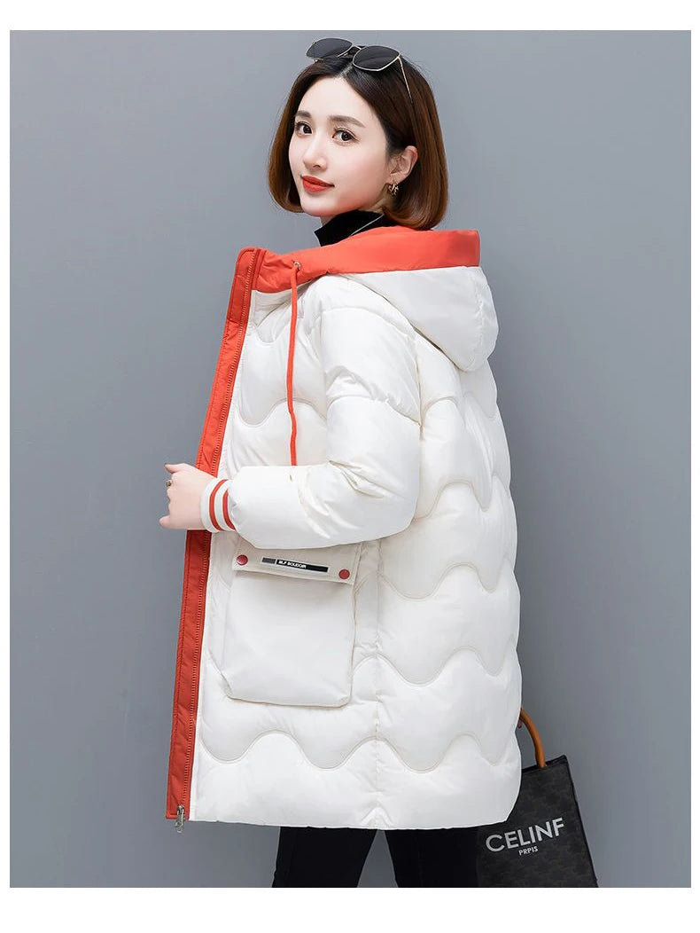 Women's Long Hooded Thicken Cotton Parka-Winter Down Puffer Coat 2024.