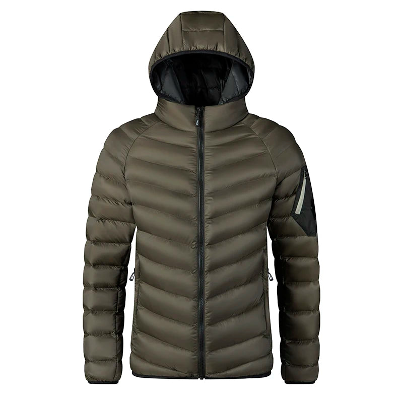 Men's Waterproof Hooded Winter Parka-Warm, Windproof Casual Jacket.