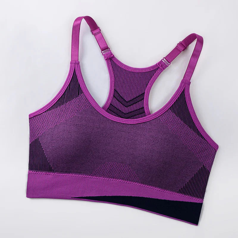 NoEnName_Null Women's Shockproof Padded Sports Bra-Ultimate Comfort & Breathability for Gym, Running, and Yoga.