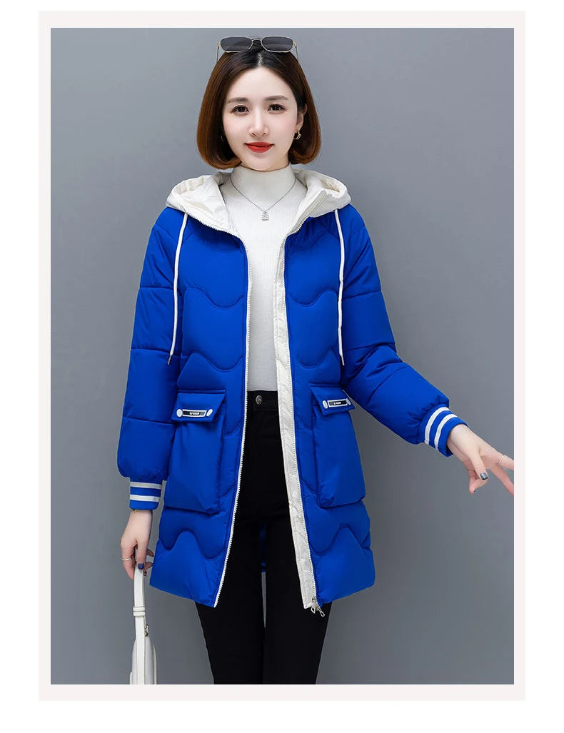 Women's Long Hooded Thicken Cotton Parka-Winter Down Puffer Coat 2024.