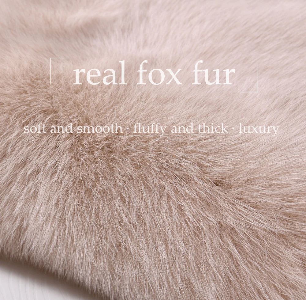 Jxwatcher Girls' Cashmere Wool Winter Coat with Luxurious Real Fox Fur Collar-Mid-Length Fashion Overcoat for Autumn & Casual Wear.