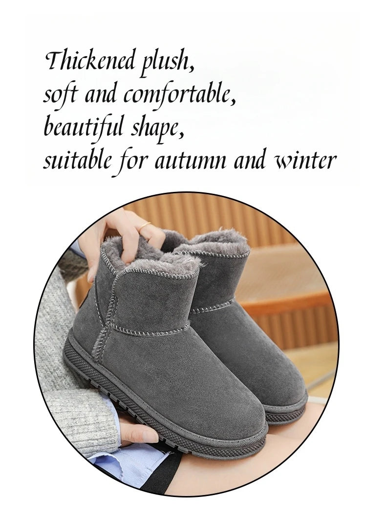 Women's winter ankle outdoor short plush high quality non-slip waterproof snow boots.