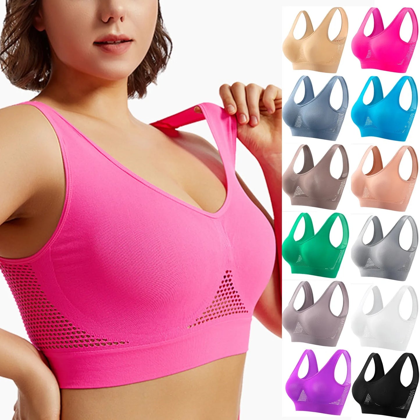 Breathable Fitness Bra for Women-Padded Yoga & Running Top.