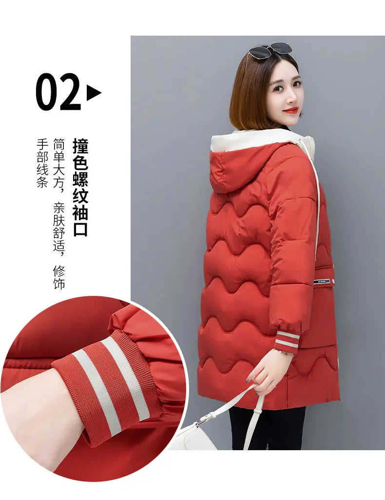 Women's Long Hooded Thicken Cotton Parka-Winter Down Puffer Coat 2024.