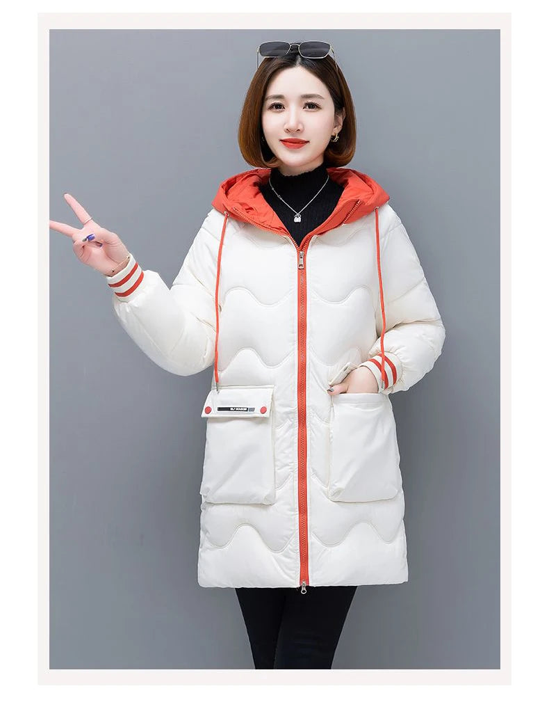 Women's Long Hooded Thicken Cotton Parka-Winter Down Puffer Coat 2024.