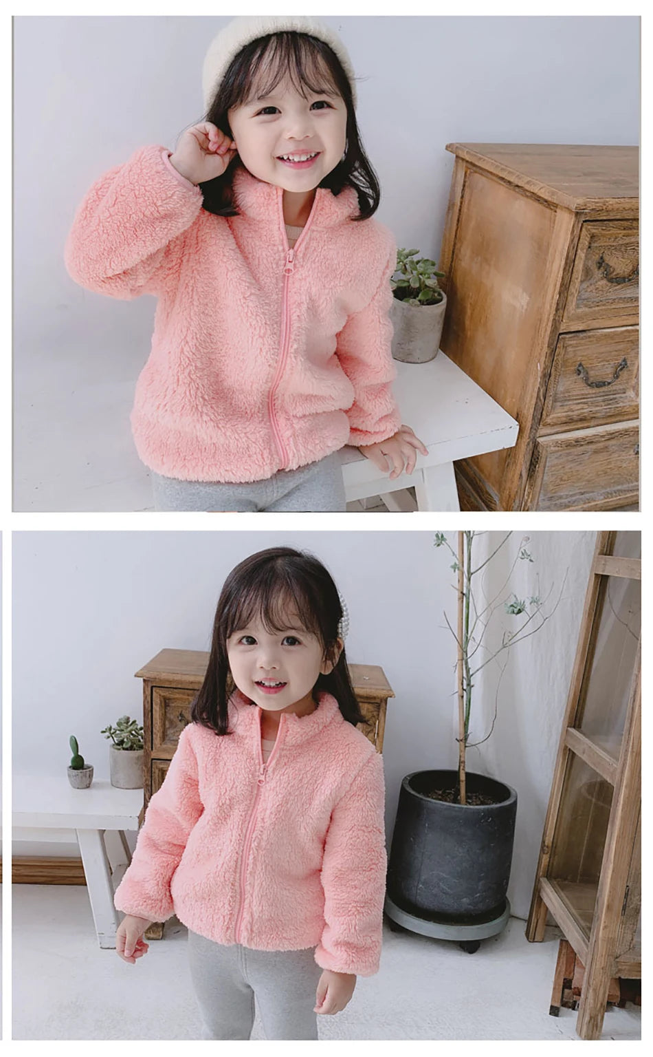 Cozy Unisex Plush Fleece Coat for Kids-Warm & Soft Layering Essential for Outdoor Play, Ages 4-6Y.