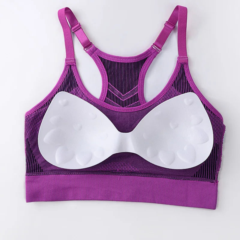 NoEnName_Null Women's Shockproof Padded Sports Bra-Ultimate Comfort & Breathability for Gym, Running, and Yoga.