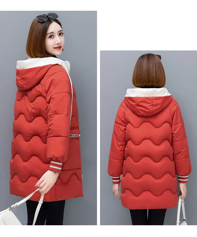 Women's Long Hooded Thicken Cotton Parka-Winter Down Puffer Coat 2024.