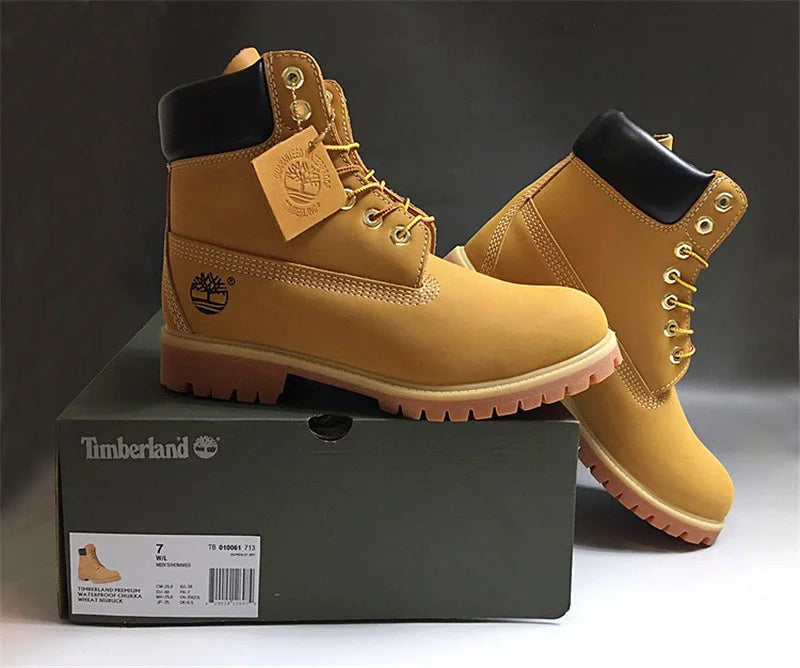 TIMBERLAND Unisex Classic 10061 Wheat Yellow Ankle Boots Unisex Leather Outdoor Hiking Shoes Oversea Simple Version