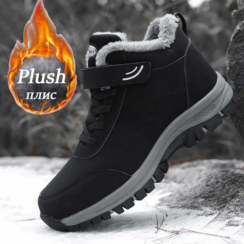 Unisex Waterproof PU Leather Hiking Boots-Winter Climbing Sneakers for Men & Women.