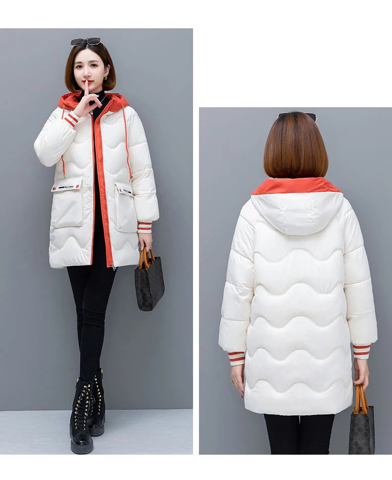 Women's Long Hooded Thicken Cotton Parka-Winter Down Puffer Coat 2024.