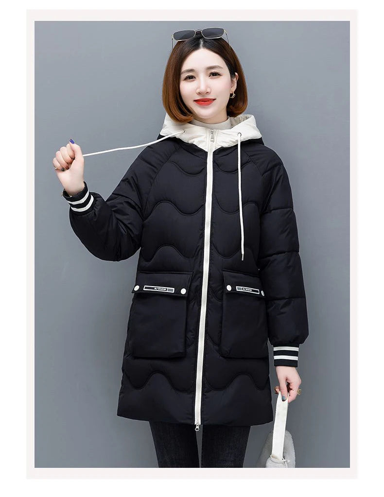 Women's Long Hooded Thicken Cotton Parka-Winter Down Puffer Coat 2024.