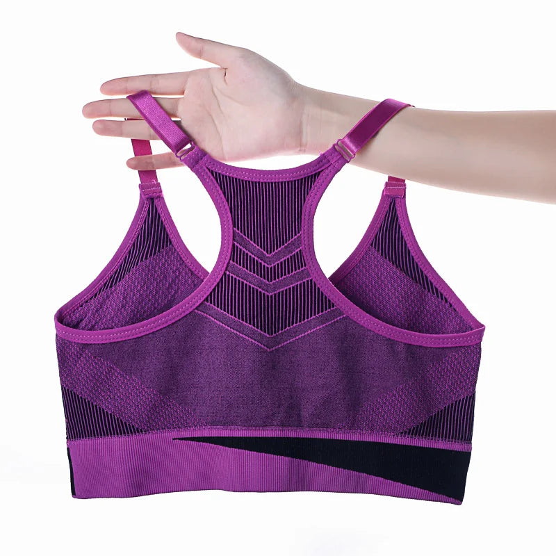 NoEnName_Null Women's Shockproof Padded Sports Bra-Ultimate Comfort & Breathability for Gym, Running, and Yoga.