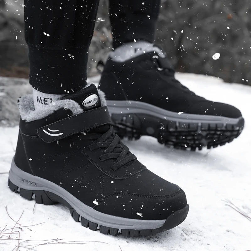 Unisex Waterproof PU Leather Hiking Boots-Winter Climbing Sneakers for Men & Women.