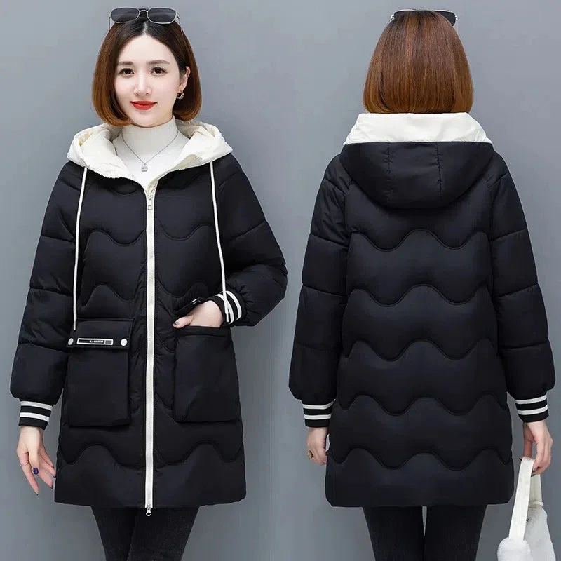 Women's Long Hooded Thicken Cotton Parka-Winter Down Puffer Coat 2024.