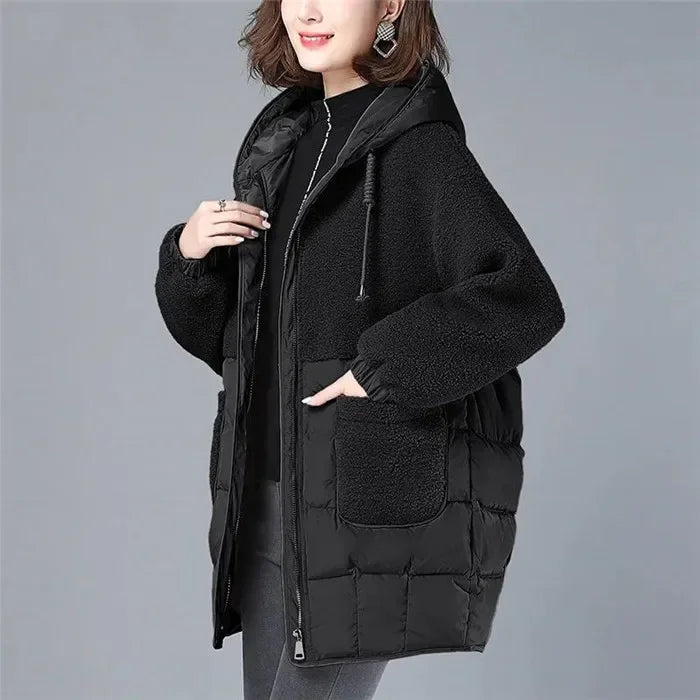 Mid-Length Hooded Padded Jacket for Women-Autumn/Winter 2024.