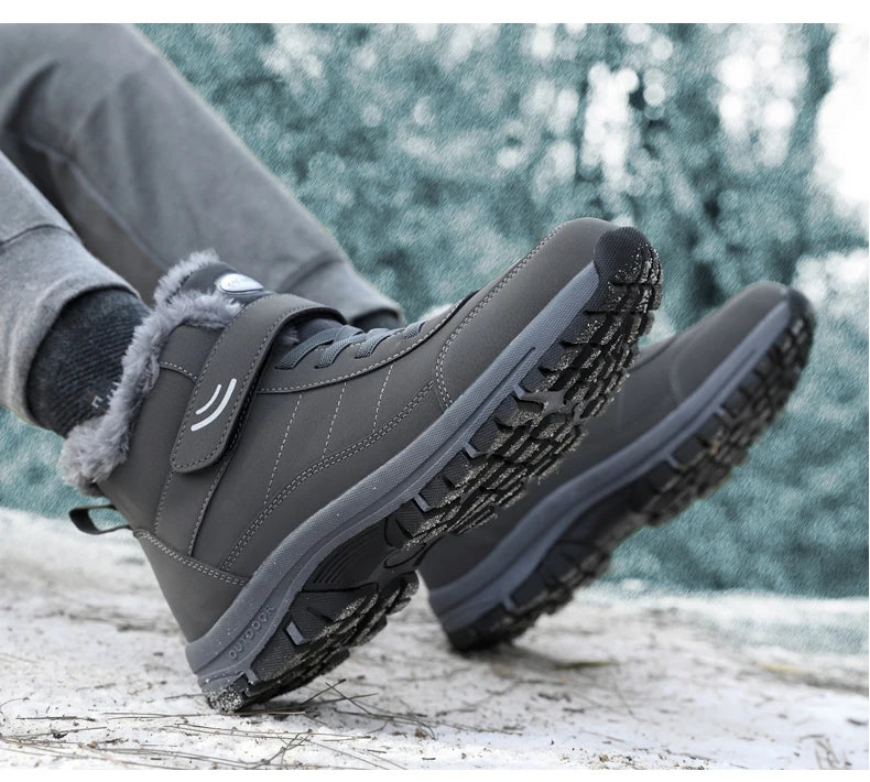 Unisex Waterproof PU Leather Hiking Boots-Winter Climbing Sneakers for Men & Women.