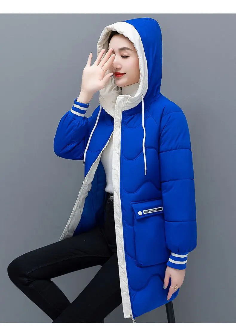 Women's Long Hooded Thicken Cotton Parka-Winter Down Puffer Coat 2024.