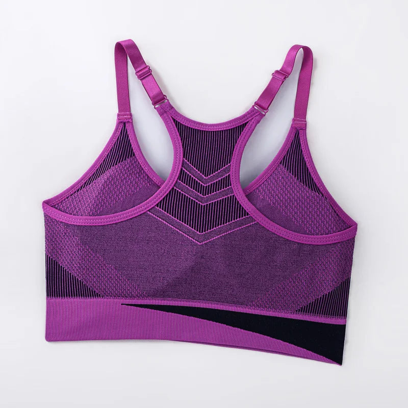 NoEnName_Null Women's Shockproof Padded Sports Bra-Ultimate Comfort & Breathability for Gym, Running, and Yoga.