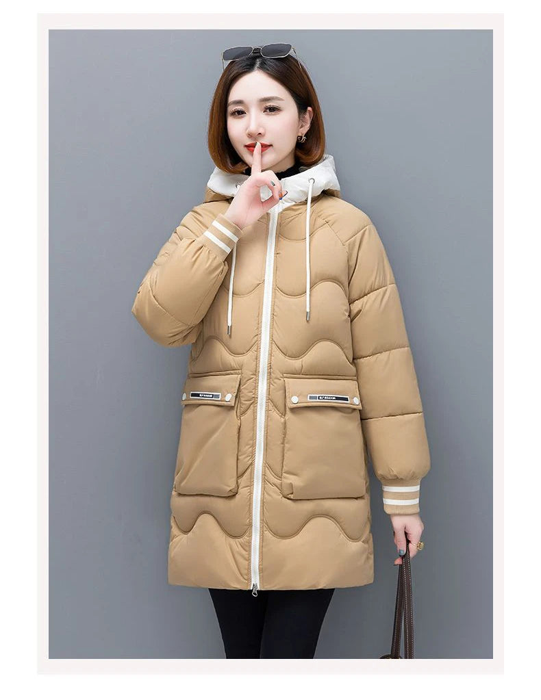 Women's Long Hooded Thicken Cotton Parka-Winter Down Puffer Coat 2024.