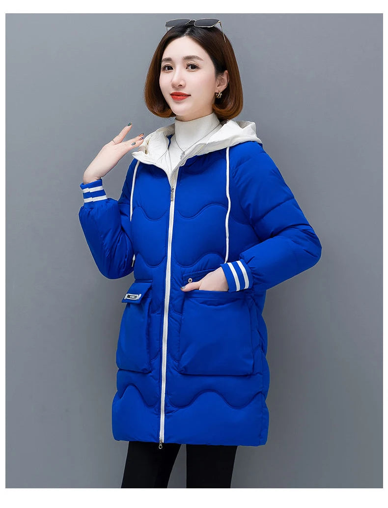 Women's Long Hooded Thicken Cotton Parka-Winter Down Puffer Coat 2024.