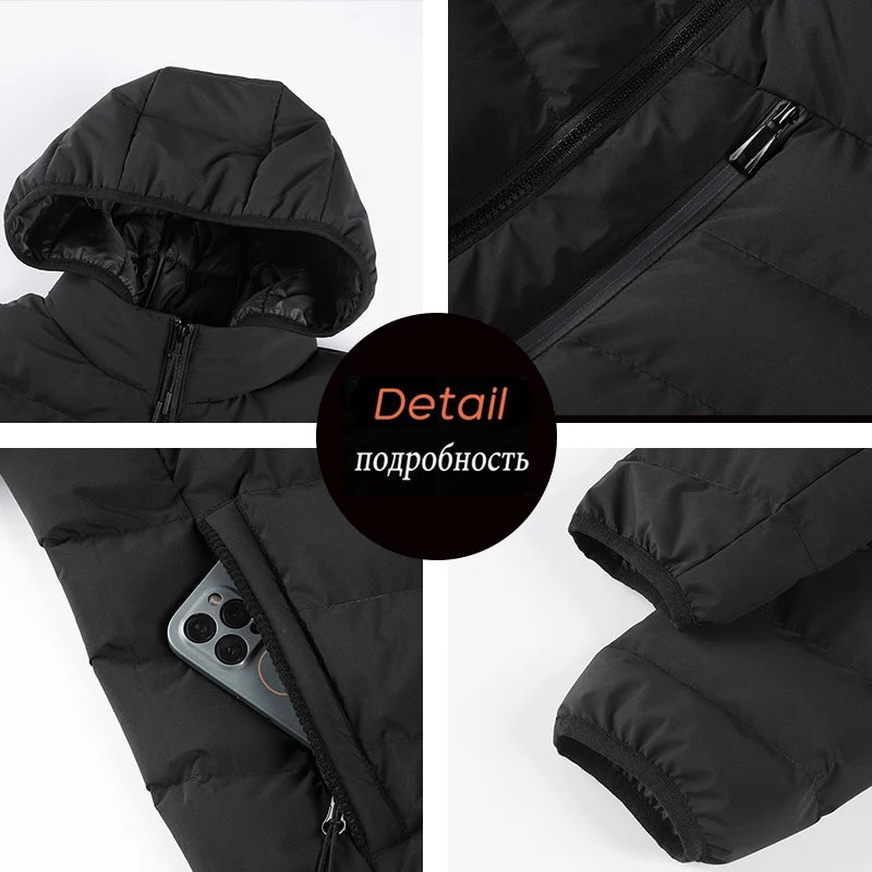 Men's Waterproof Hooded Winter Parka-Warm, Windproof Casual Jacket.