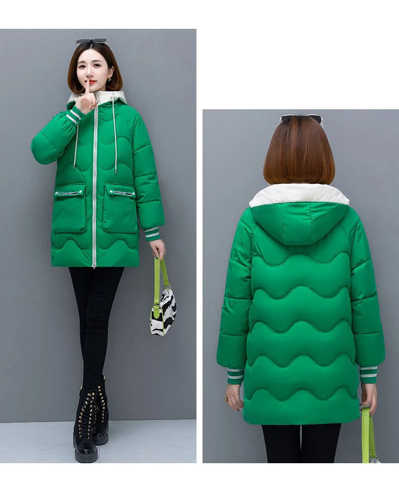 Women's Long Hooded Thicken Cotton Parka-Winter Down Puffer Coat 2024.