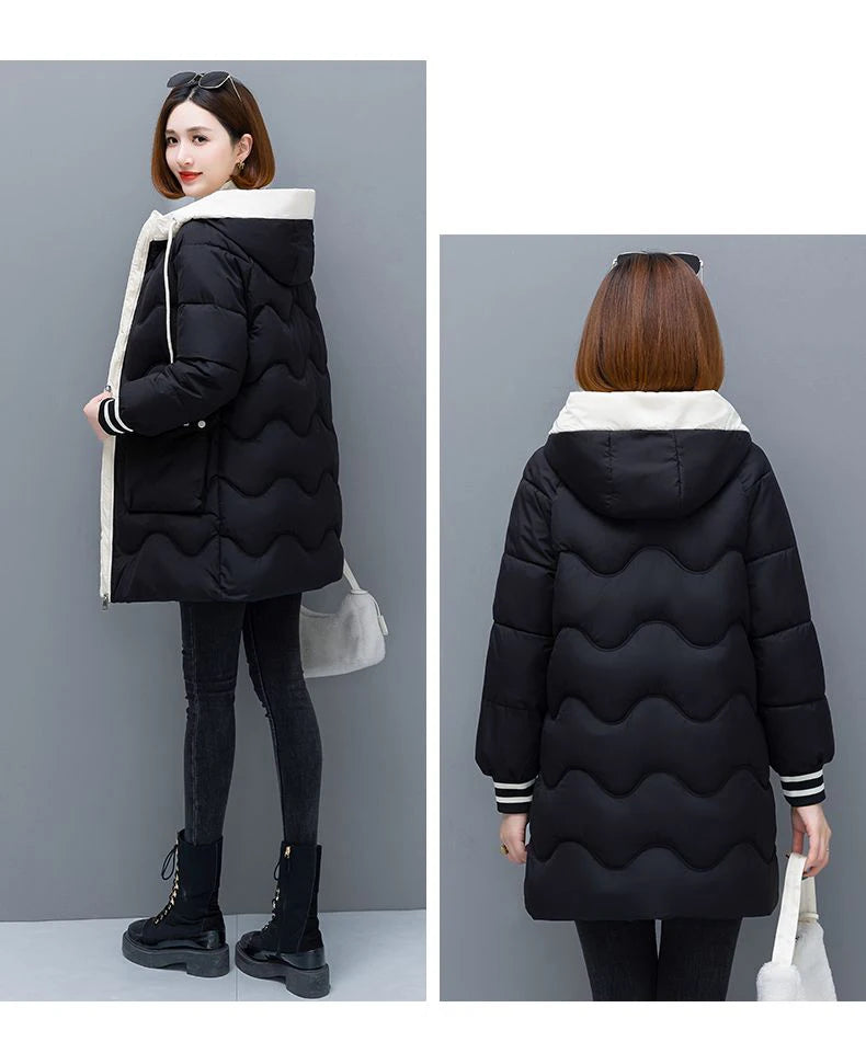 Women's Long Hooded Thicken Cotton Parka-Winter Down Puffer Coat 2024.