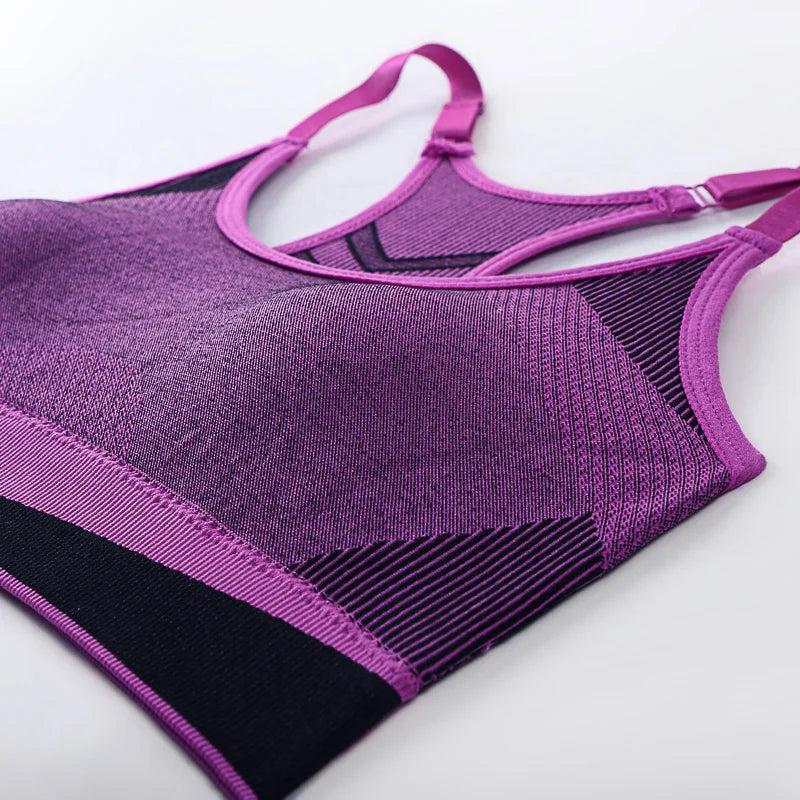 NoEnName_Null Women's Shockproof Padded Sports Bra-Ultimate Comfort & Breathability for Gym, Running, and Yoga.