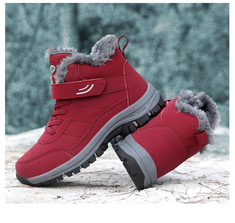 Unisex Waterproof PU Leather Hiking Boots-Winter Climbing Sneakers for Men & Women.