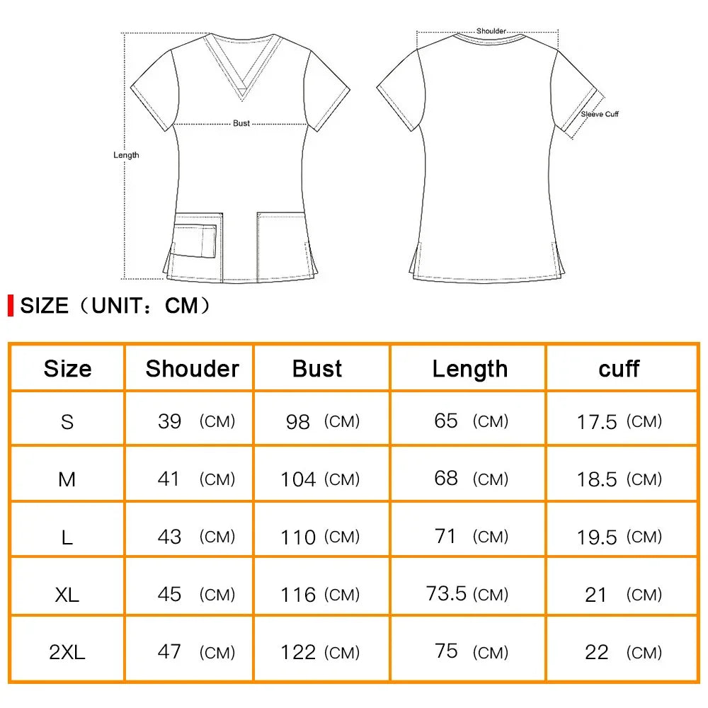 Medical Surgical Working Clothes 100% Cotton Print Scrubs Shirt Beauty Salon Lab  Pet Shop Doctor Nursing Health Scrubs Tops