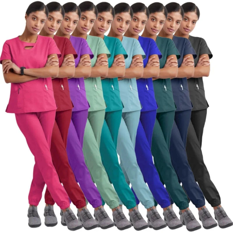 Hospital Scrubs Sets Nursing Spandex And Stretch Medical Uniforms Nurse Uniform Fit Scrubs Women Scrubs Sets