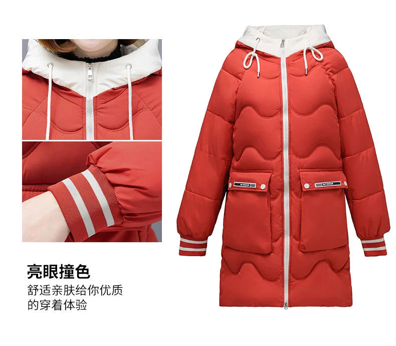 Women's Long Hooded Thicken Cotton Parka-Winter Down Puffer Coat 2024.